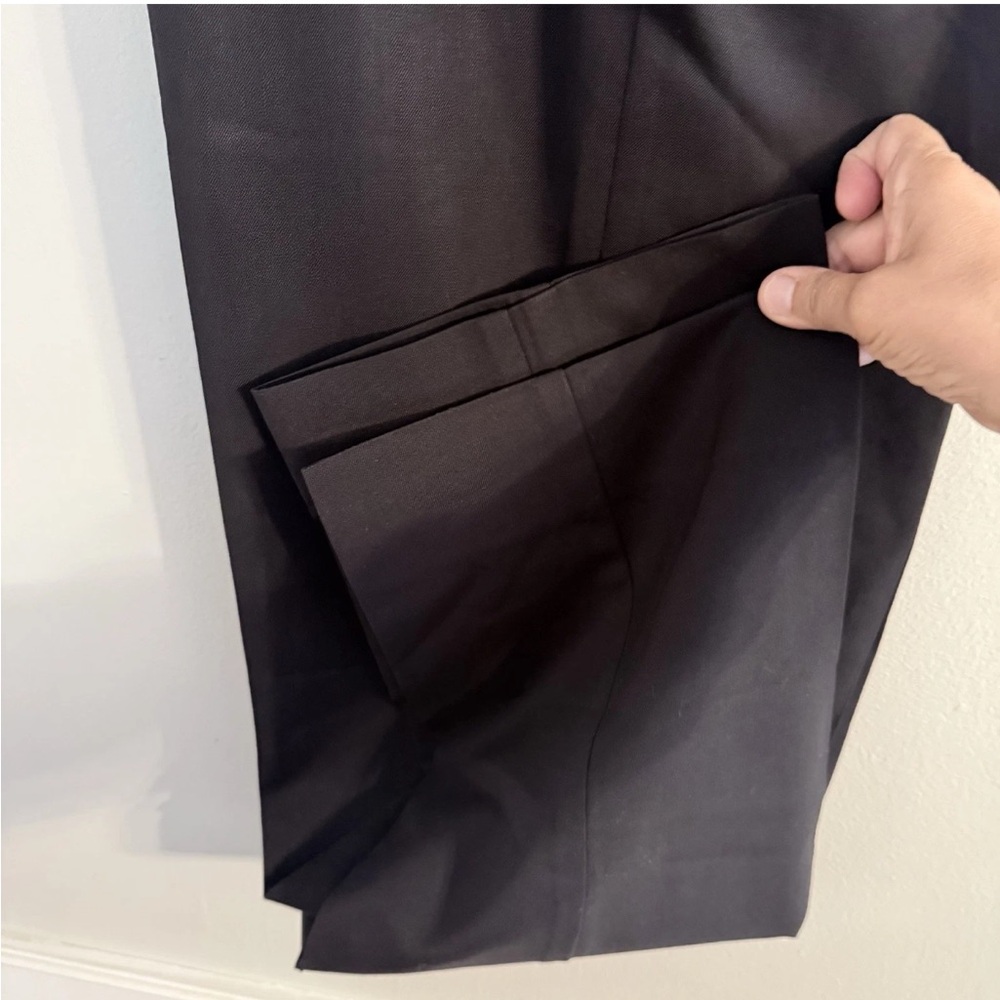 L.L Bean Wool 100% Size 10 /Medium Tall Black Pleated Women’s Pants - Picture 7 of 11